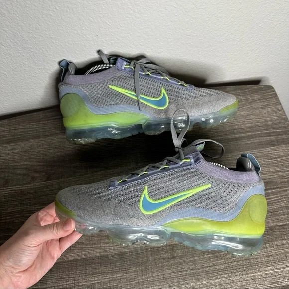 Nike Air Vapormax 2021 Flyknit Gray & Lime Men’s Training Sneaker Size Size 10 - Picture 5 of 10